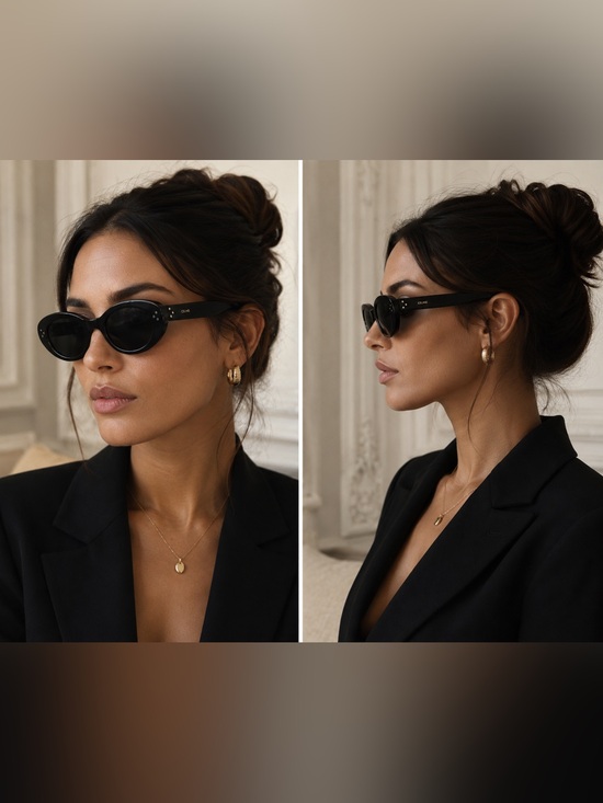 Celine Accessories - NEW CELINE CL401931 SIDE LOGO CAT EYE S193 OVAL SUNGLASSES IN ACETATE